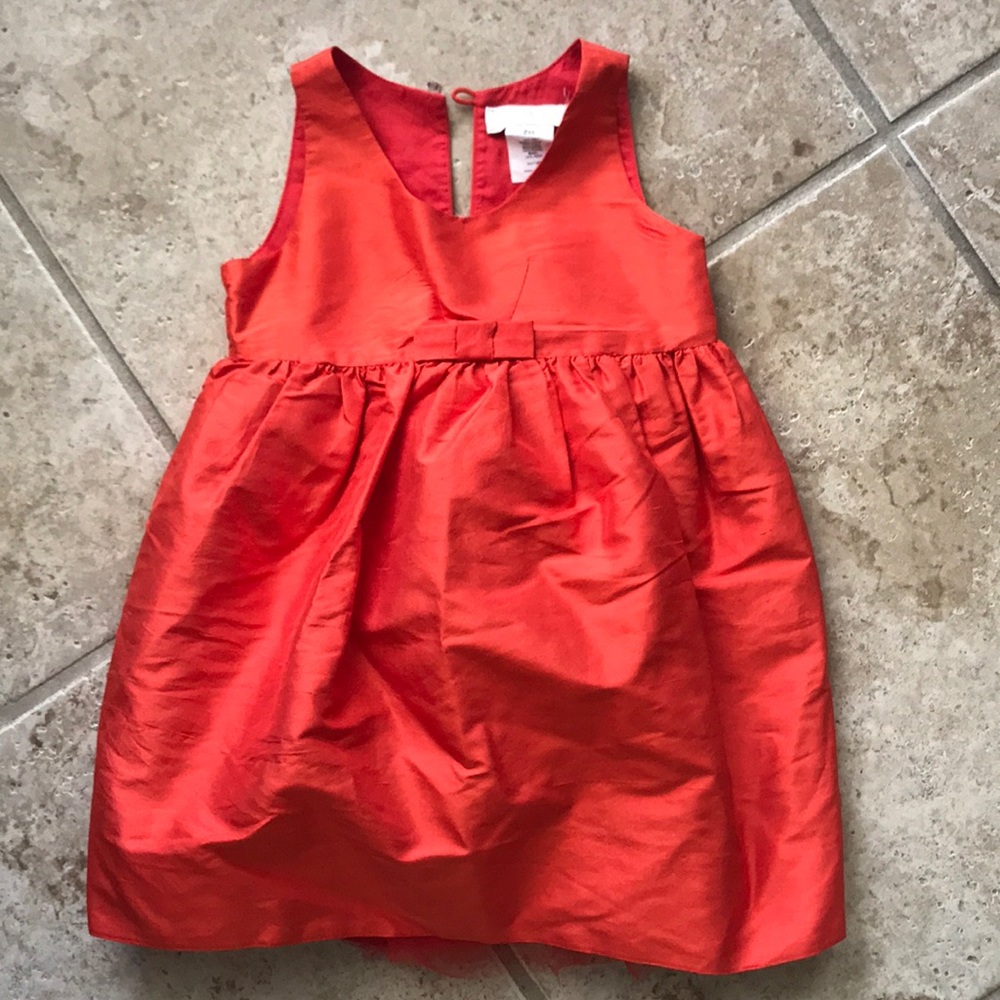 Crewcuts red silk dress perfect for the holidays